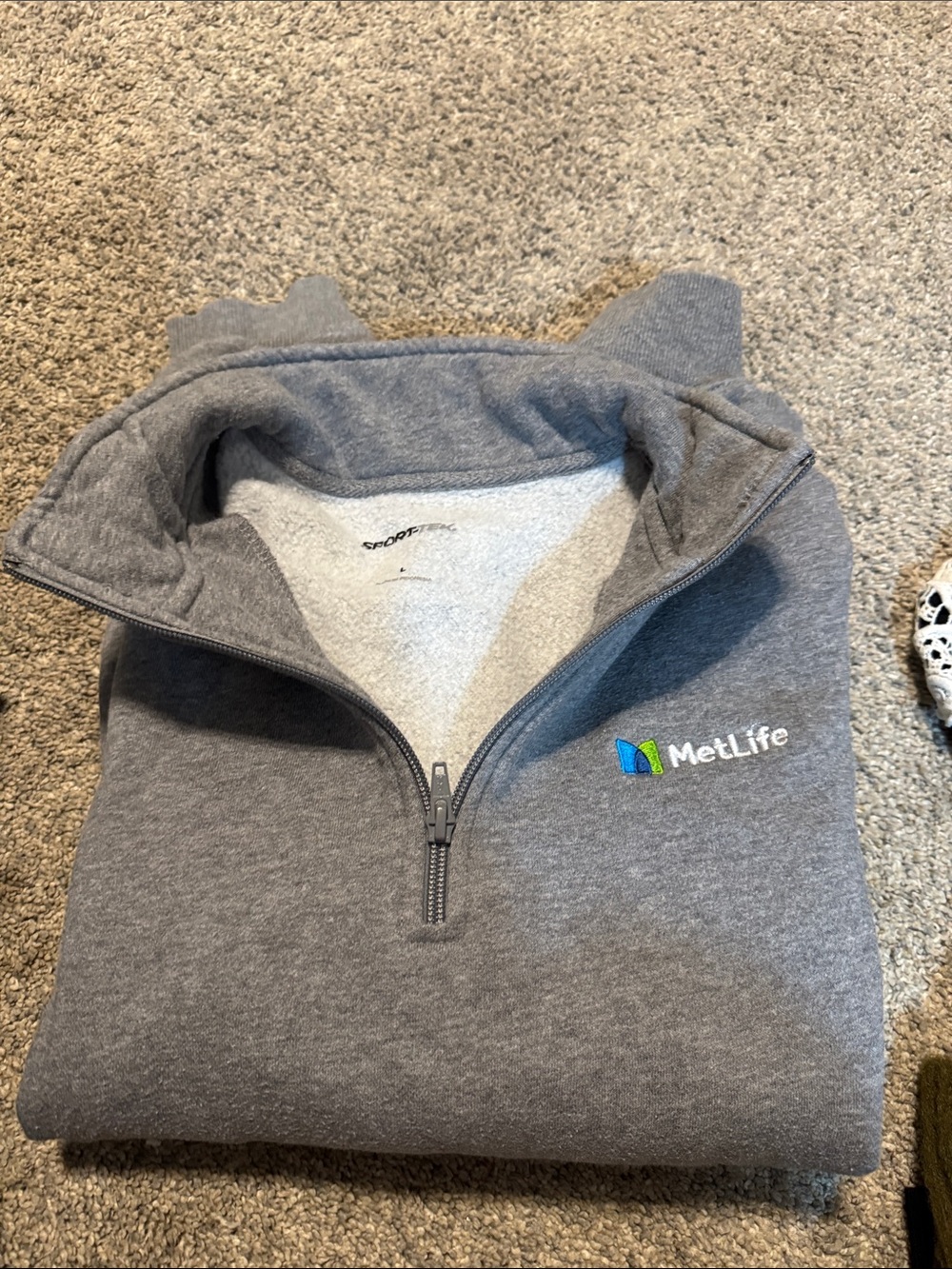 Sport-Tek Men's Heather Gray Quarter-Zip Pullover with MetLife Logo
